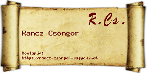 Rancz Csongor névjegykártya